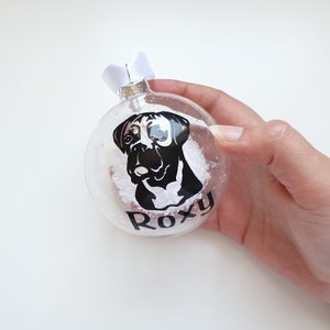 Personalised boxer dog rose gold Christmas Bauble, Christmas gifts, for him, for her, stocking filler, pet gifts, dog breed bauble, puppy