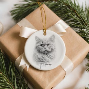 Personalised Persian cat Christmas bauble, Persian cat ceramic bauble, cat lovers Christmas gift, Persian cat gift
