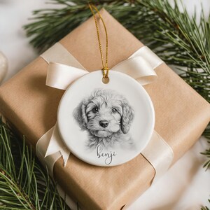 Personalised cockapoo Christmas bauble, dog breed ceramic bauble, dog lovers Christmas gift