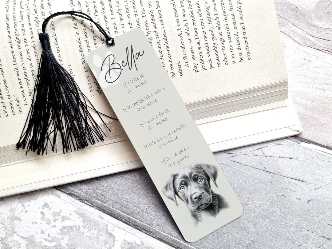 Labrador Bookmark Personalised Black Labrador Bookmark - Etsy UK
