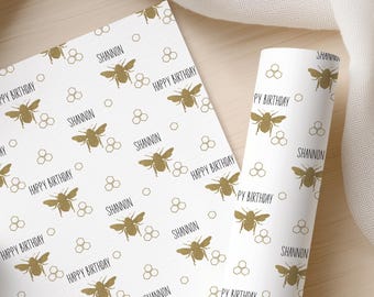 Carta da regalo personalizzata per compleanno, carta da regalo con ape dorata, carta da regalo personalizzata con nome per compleanno, regalo di compleanno per gli amanti delle api
