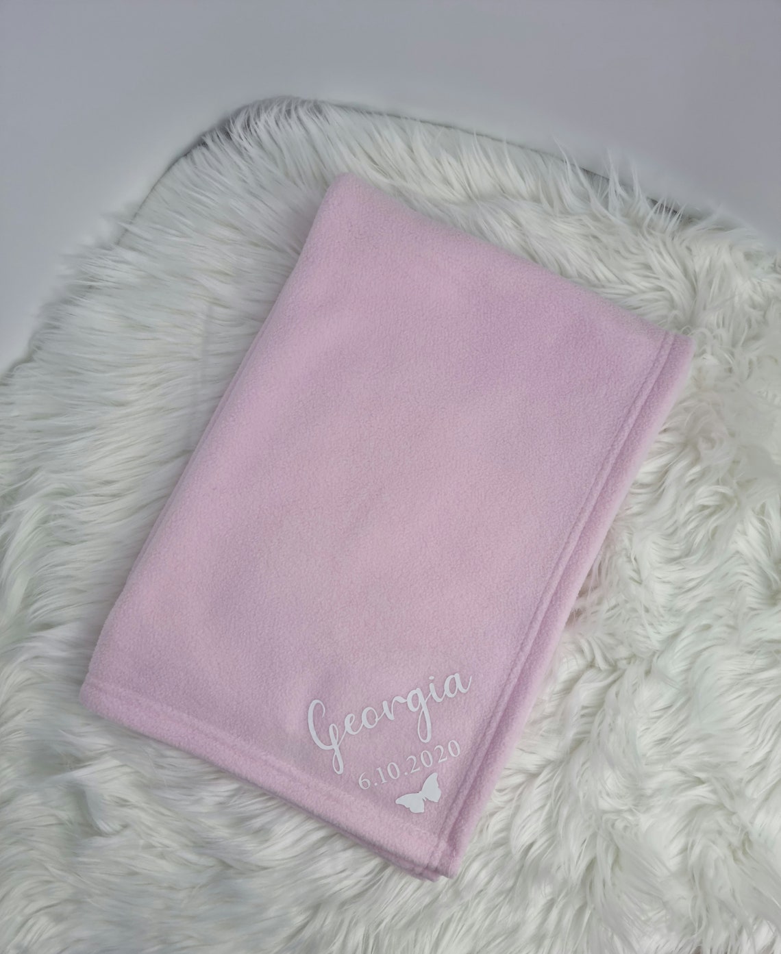 Personalised New Baby Girl Fleece Blanket New Baby Girl Etsy