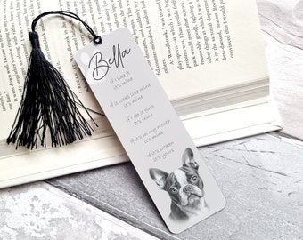 Personalised Boston Terrier Dog bookmark