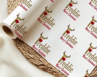Weihnachten Rentier Geschenkpapierrollen, Weihnachten maßgeschneiderte Geschenkpapier, Luxus Geschenkpapier, personalisierte Weihnachtsgeschenkverpackung, Namen Verpackung