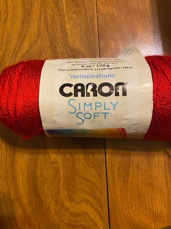 Caron Simply Soft Yarn, Harvest Red, 6oz(170g), Medium, Acrylic