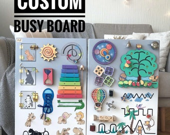 Grande tavola occupata personalizzata dimensioni 70x100 cm Scheda di attività per il bambino Busyboard Montessori occupato Board Fidget board Sensory board Giocattolo di legno