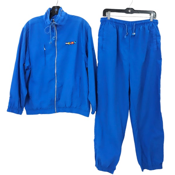 Vintage Catalina Wind Suit Tracksuit Blue Sz M Windbreaker Jacket Pant 80s 90s Retro Athletic Wear