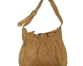 Hobo International Handtasche Umhängetasche Geldbörse Braunes Leder Reißverschluss Top Boho Tote