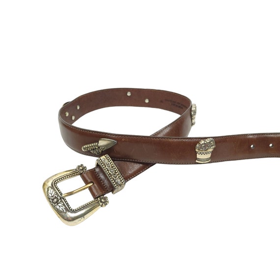 Talbots Gardening Theme Belt Womens Brown Leather Vintage  display picture 2