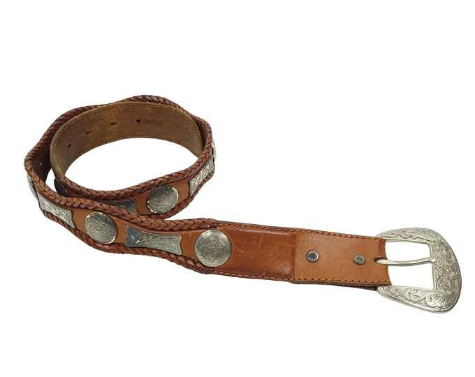 Tony Lama Brown Leather Belt ASIS READ Missing Belt Loop Vintage Women