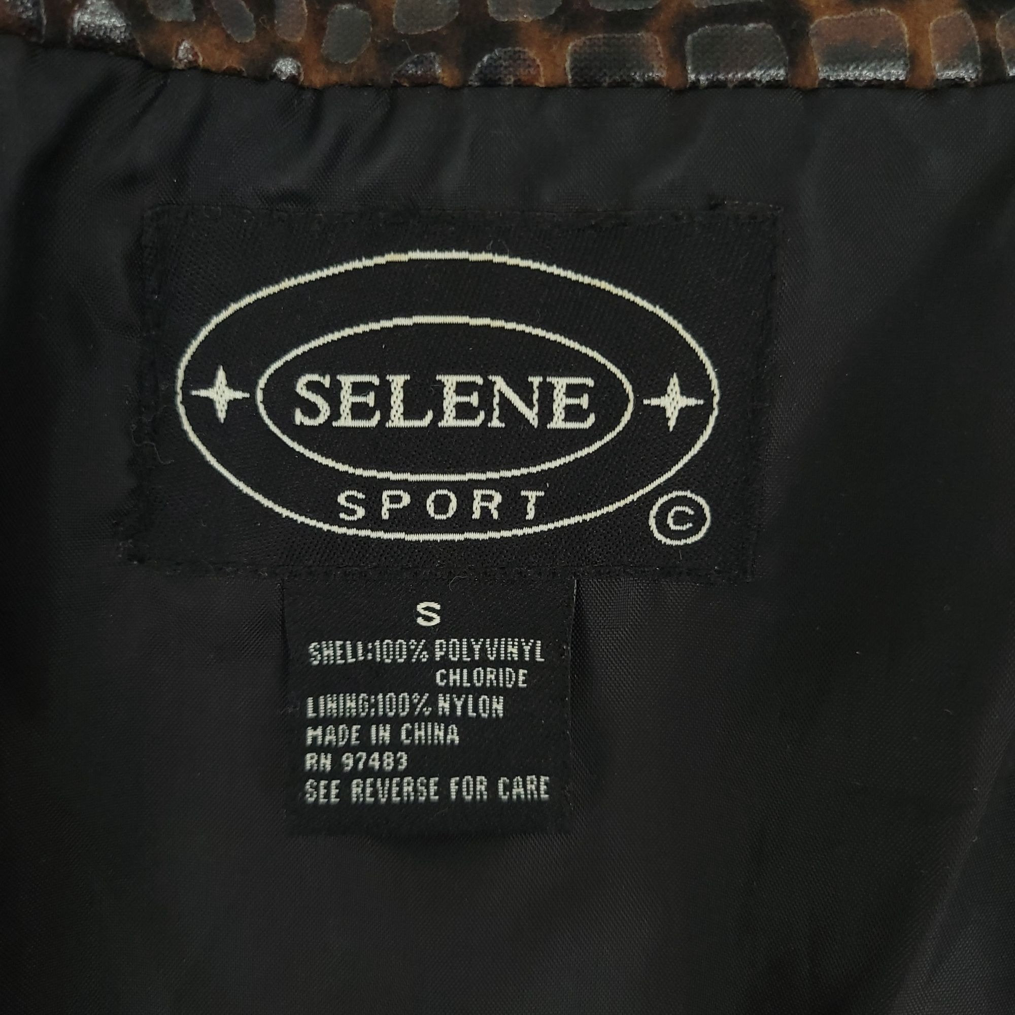 Selene Sport Jacket Full Zip Retro Polyvinyl Size S Vintage 90s