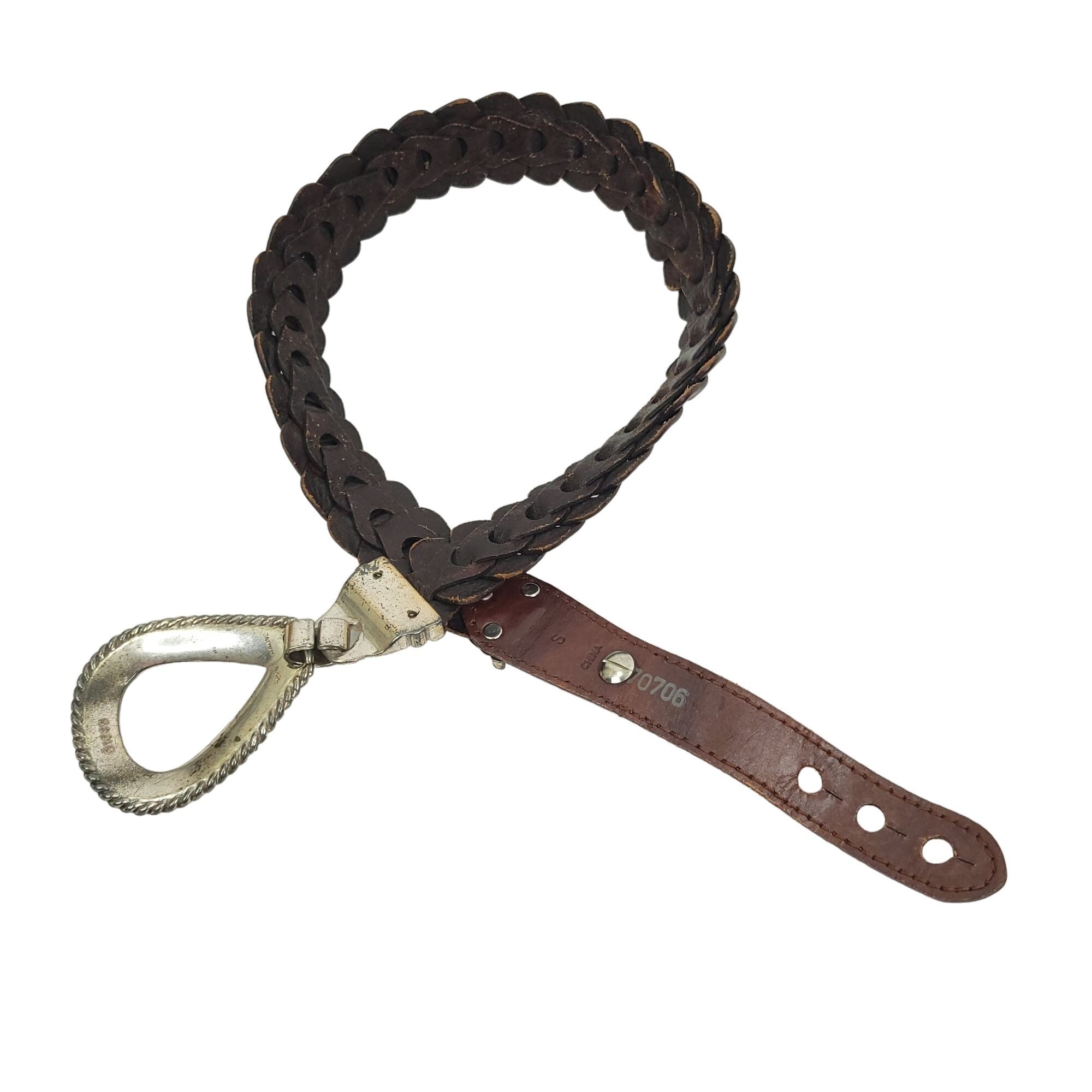 Braided Brown Leather Belt Vintage R.O.C. Womens Sz S  display picture 1
