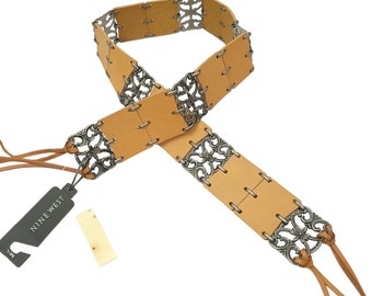 Honest by Brighton Brown Leather Belt Vtg Sz 32 Endangered  display picture 1