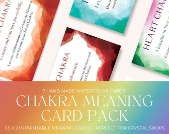 7 Printable Watercolor Chakra Meaning Cards Starter Pack