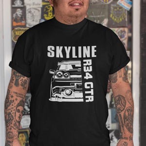 Nissan GTR R34 T-Shirt | JDM Godzilla Tee | Retro 90s Skyline Shirt | Fast & Furious Inspired | Car Enthusiast Gift | RaceCar Fan Tee