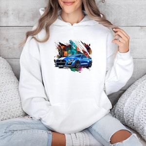 Mustang Hoodie Gift for Car Enthusiasts | Classic Ford Mustang Sweatshirt Men & Women | Unique Car Lover Apparel | Perfect Gift for Him