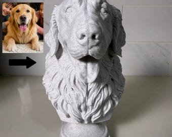 Escultura personalizada de perro mascota con foto, estatua con efecto de color mármol, regalo conmemorativo de aniversario, regalo de foto de animal, lindo gato, cumpleaños, Día de la Madre, Día del Padre