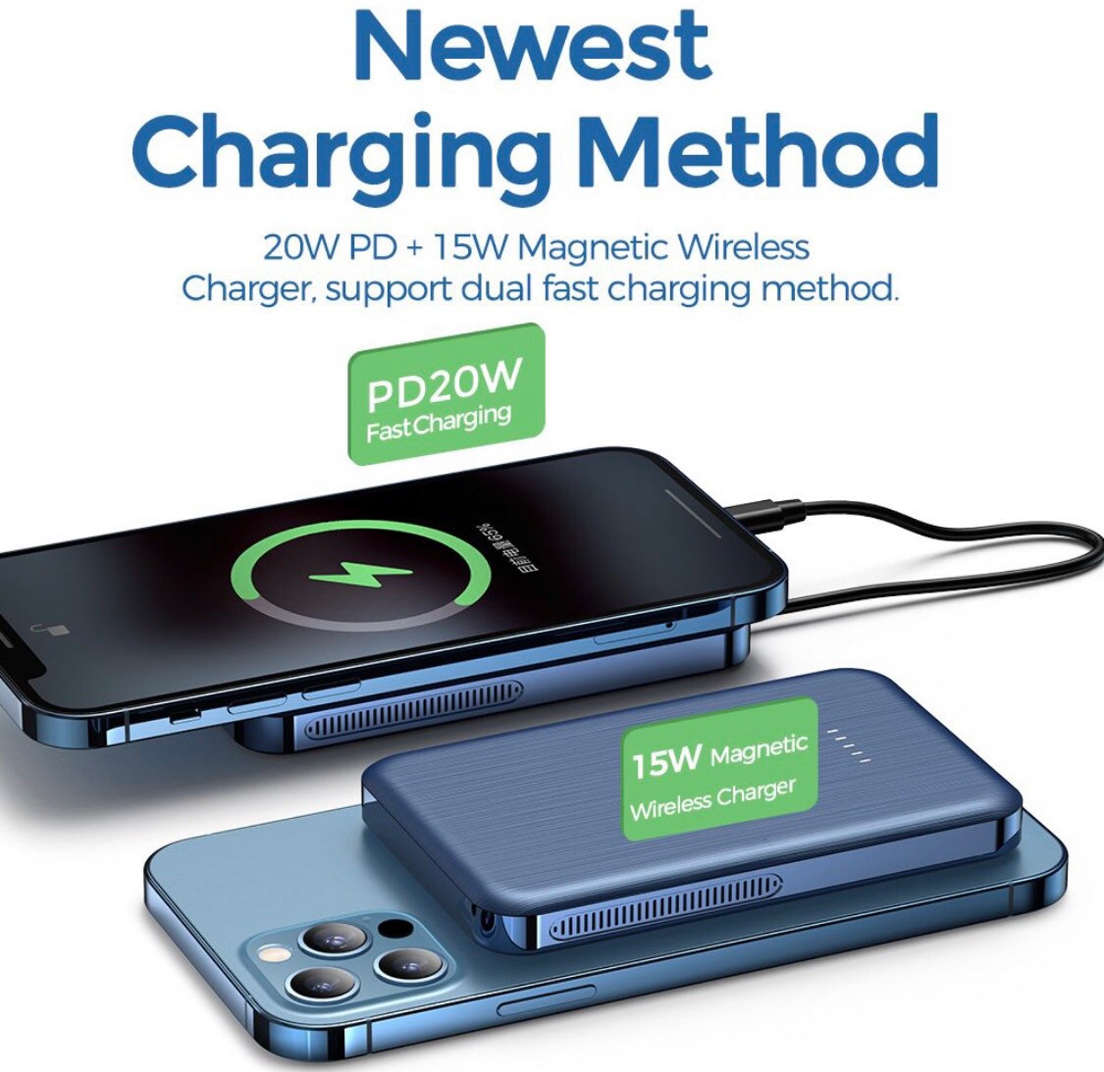 15W Wireless Power Bank For MagSafe iPhone 12 12 Mini Etsy