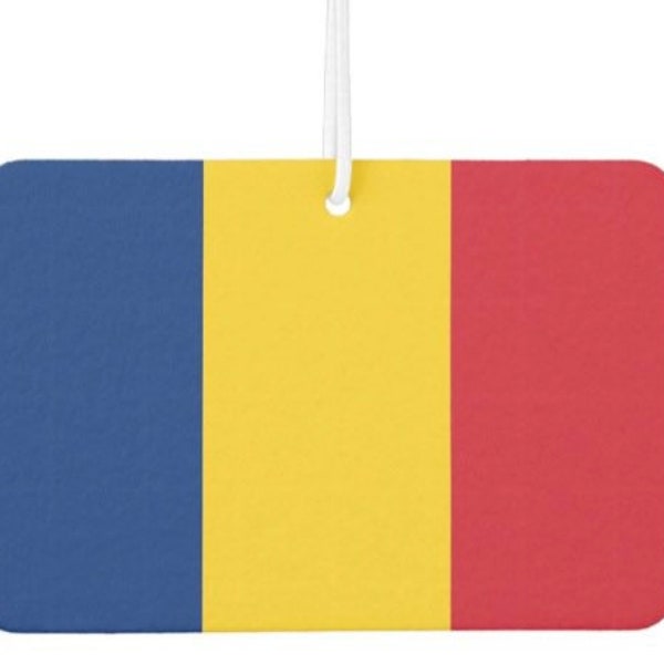 2 Pack Romania Flag Car Air Freshener Flags Freshie Aromatherapy Rearview Mirror Hanging Rear View Hanger Romanian