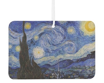 2 Pack Starry Night Car Scented Air Freshener Van Gogh Freshie Aromatherapy