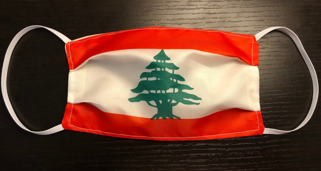2 Pack Lebanon Face Mask Washable Lebanese Flag Cotton Cloth Etsy