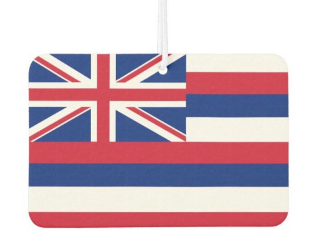 2 Pack Hawaii Flag Car Air Freshener Flags Freshie Aromatherapy Rearview Mirror Hanging Rear