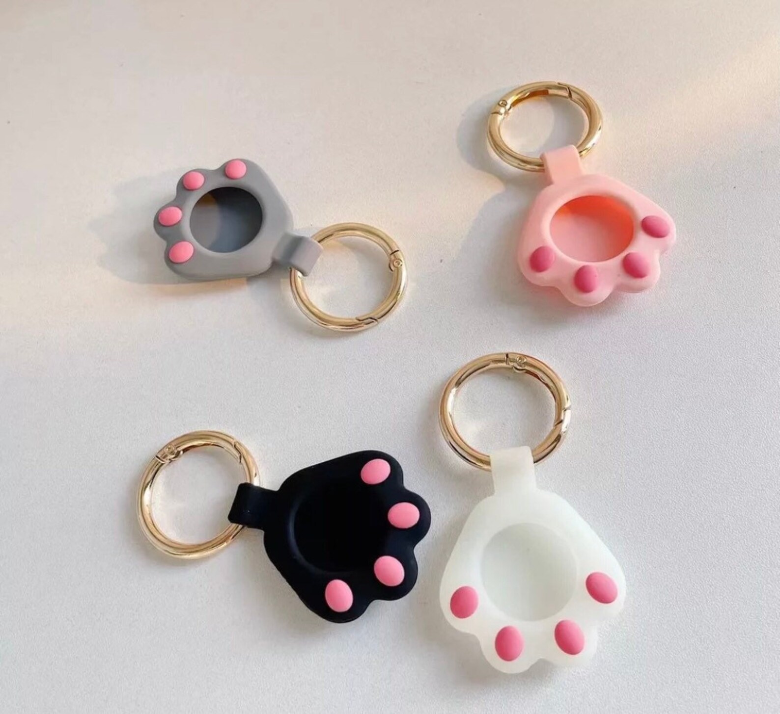 Cute AirTag Case Keychain Holder Cat Paw Claw For Apple Etsy