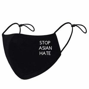 Stop Asian Hate Face Mask Correas elásticas ajustables ajustables algodón #STOPASIANHATE