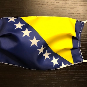 2 Pack Bosnia and Herzegovina Flag Face Mask Washable Cotton Adjustable Bosnian Buy One Get One Free