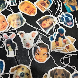 Custom Air Freshener Personalized Photo Face Funny Cute Scented Car Gifts Portrait Family Dog Cat Pet Baby Gift Party Unique Fathers Day