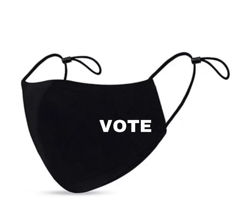 Vote Face Mask Washable Cotton Adjustable Straps Elastic 