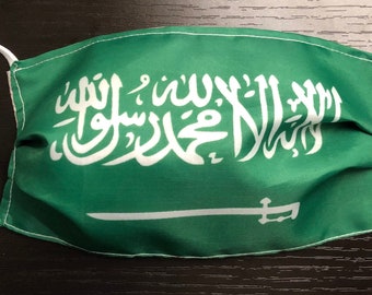 2 Pack Saudi Arabia Flag Face Mask Arabian Washable Cotton Cloth Fabric Adjustable Buy One Get One Free