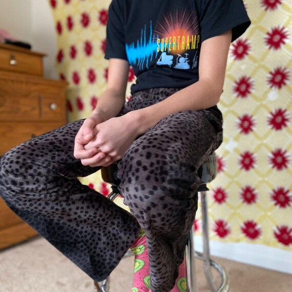 Lux USA leopard print fuzzy pants