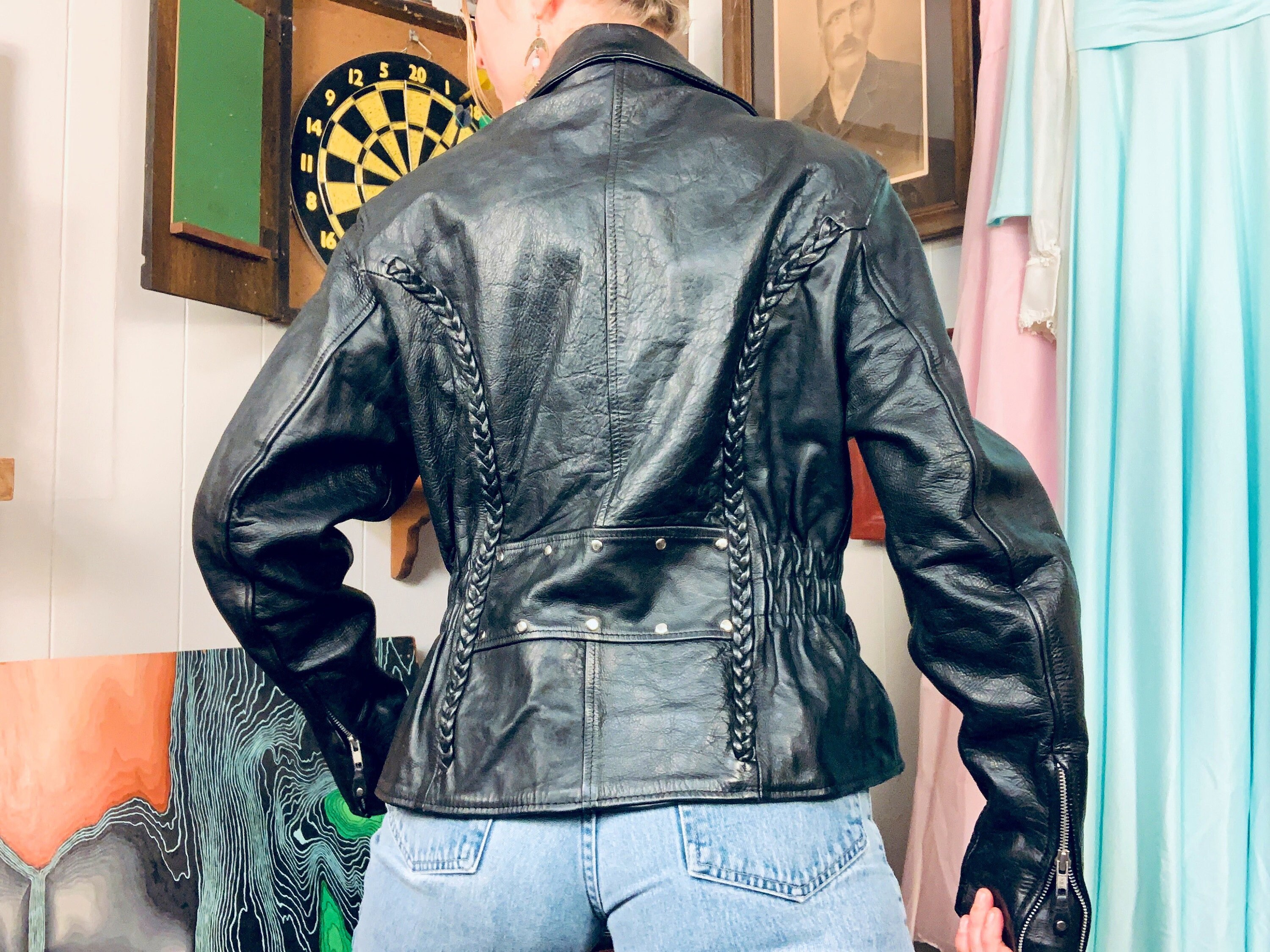 Vintage 1980s/90s Genuine Leather Zip-up Motorcycle Jacket. - Etsy