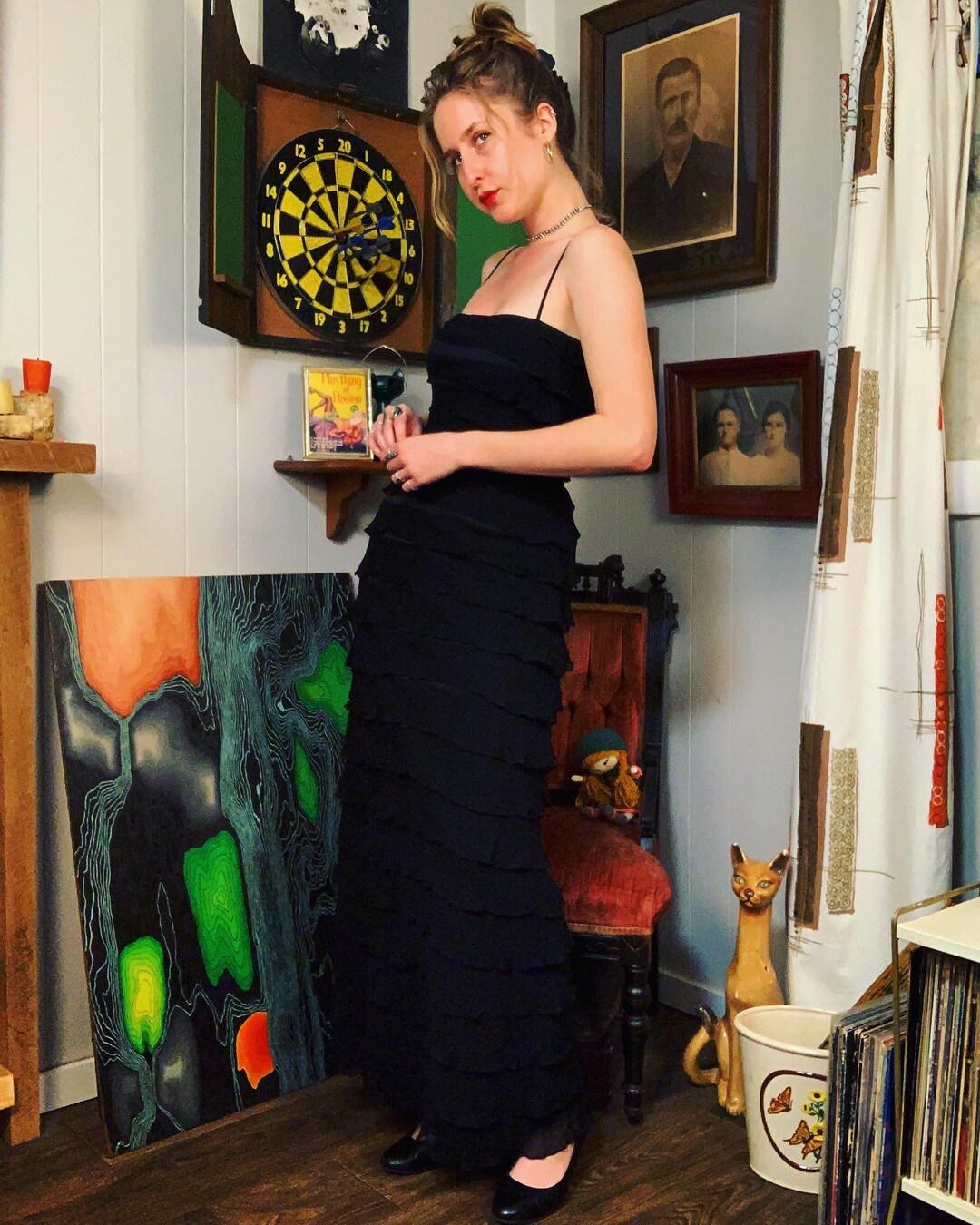 Vintage 1990s Betsy Adam by Linda Bernell Black Layered Full