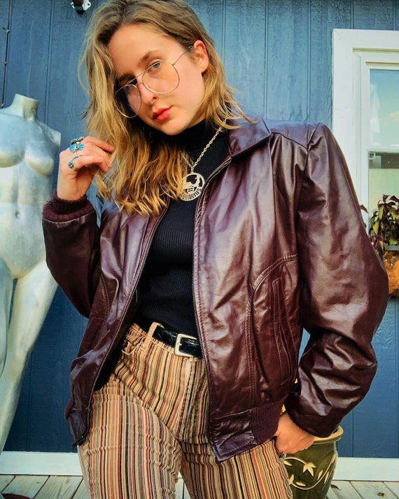 Vintage 1970’s Reed Sportswear Genuine Leather Bomber… - Gem