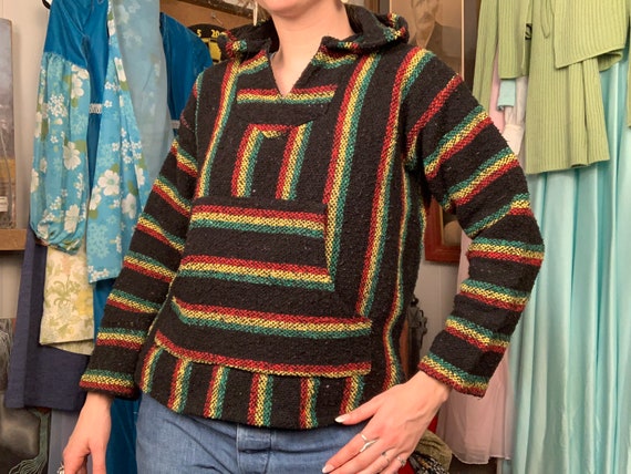 Striped Baja Hoodie Sweatshirt. - Etsy