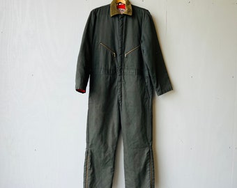 Vintage 1980’s Walls Brand Green Insulated Winter Coveralls/Jumpsuit. Vintage Jumpsuit. Coveralls. Work Suit. Winter Suit. 80s