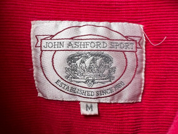 Vintage 1980’s John Ashford Sport Brand Red Colla… - image 9