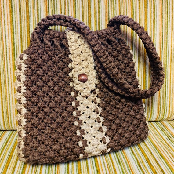 Vintage Handmade 1960’s/70’s Crochet Purse/Bag. Re