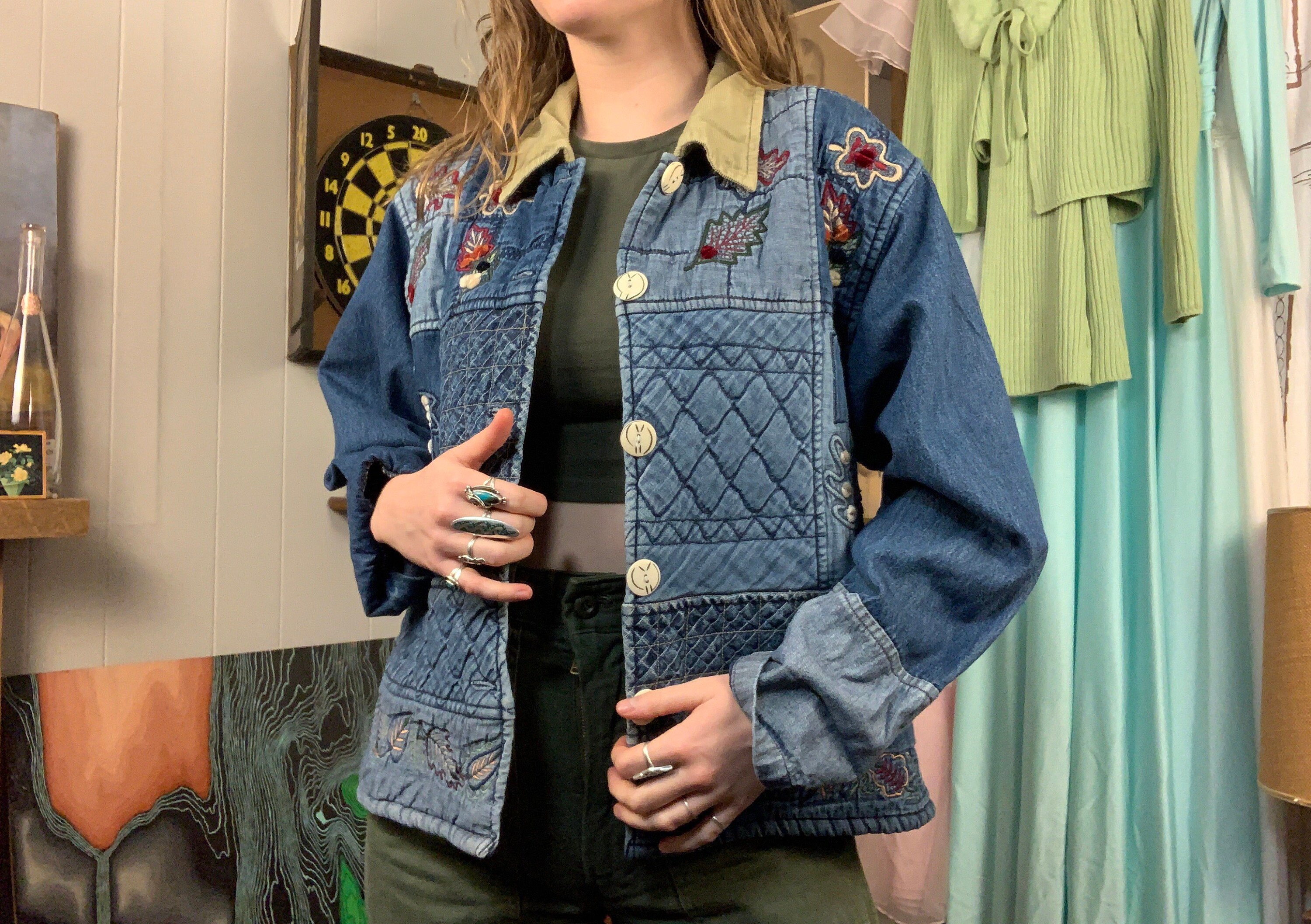 Brand Denim Patchwork Embroidered | Etsy