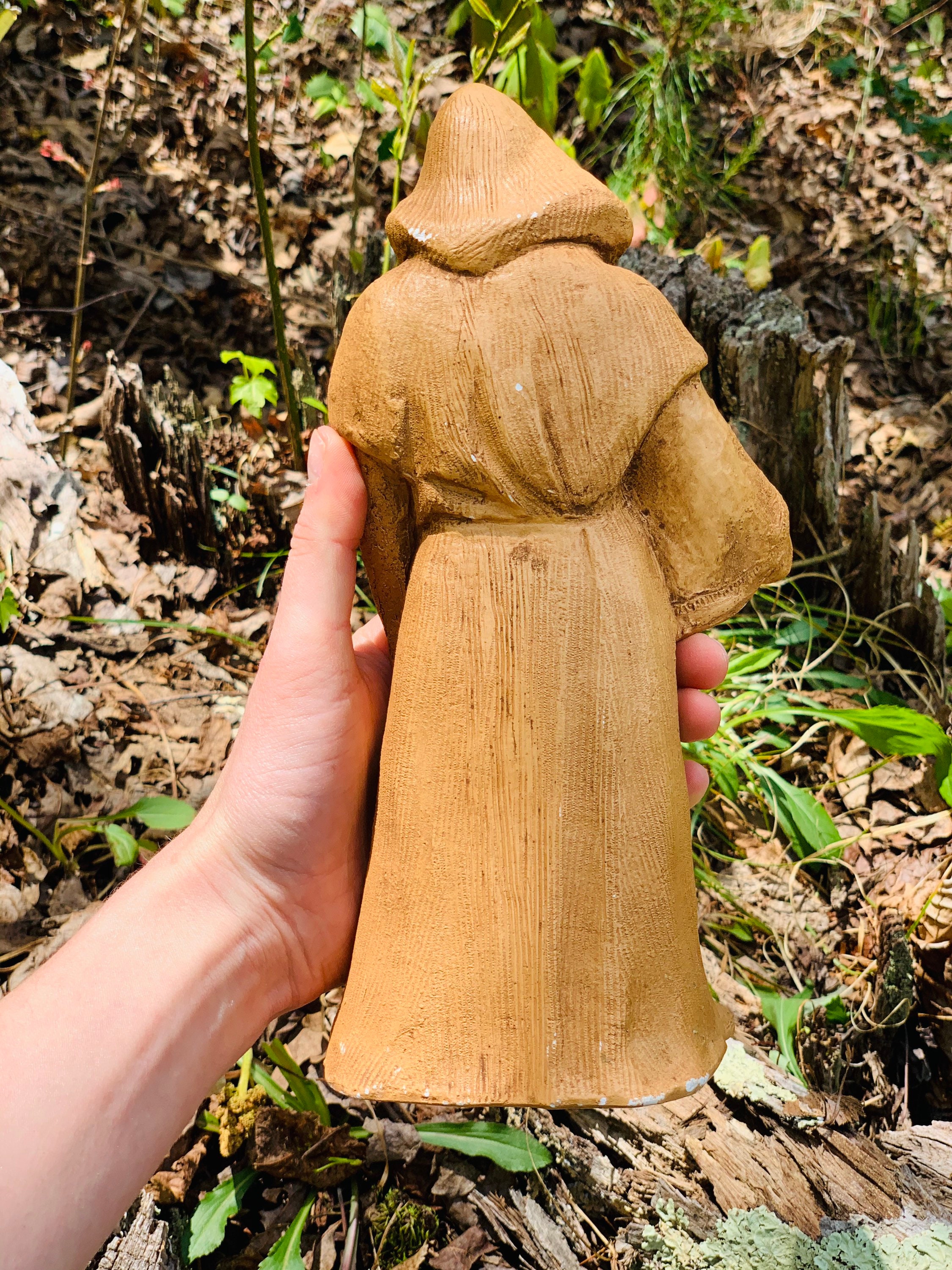 Vintage 1950s/60s Carved Wood Monk Statue/Figurine. Vintage Etsy