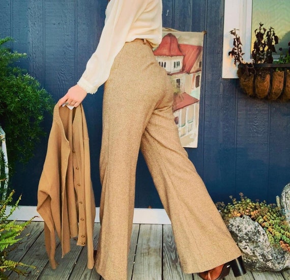 Vintage 1970’s Country Set Wool High-Waist Flared… - image 5