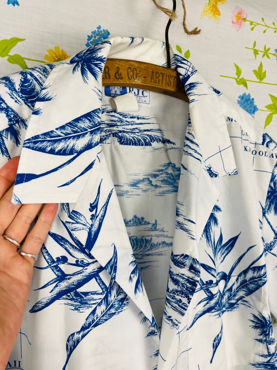 Vintage 1950’s/60’s RJC Brand Blue & White Hawaii… - image 9