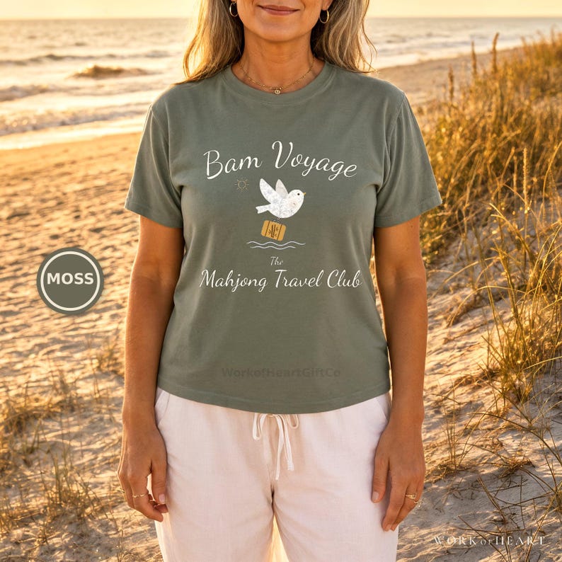 Mahjong Cruise Shirt, Comfort Colors Mahj at Sea, Coastal Girls Trip Vacation Tee, Travel Group Gift for Mom, Wife, Grandma or Friend image 3