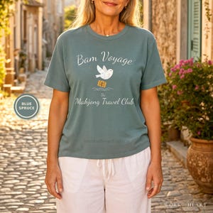 Mahjong Cruise Shirt, Comfort Colors Mahj at Sea, Coastal Girls Trip Vacation Tee, Travel Group Gift for Mom, Wife, Grandma or Friend image 4