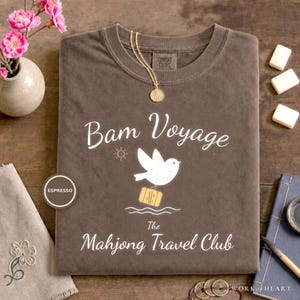 Mahjong Cruise Shirt, Comfort Colors Mahj at Sea, Coastal Girls Trip Vacation Tee, Travel Group Gift for Mom, Wife, Grandma or Friend Espresso
