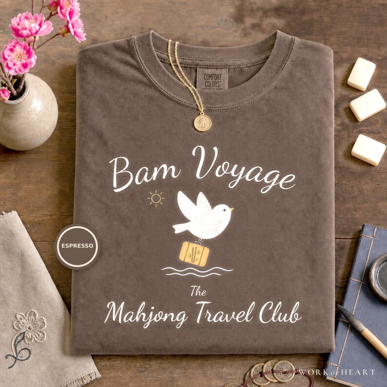 Mahjong Cruise Shirt, Comfort Colors Mahj at Sea, Coastal Girls Trip Vacation Tee, Travel Group Gift for Mom, Wife, Grandma or Friend Espresso