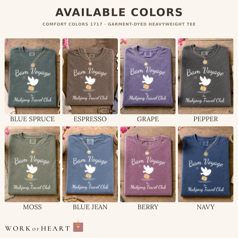 Mahjong Cruise Shirt, Comfort Colors Mahj at Sea, Coastal Girls Trip Vacation Tee, Travel Group Gift for Mom, Wife, Grandma or Friend image 2