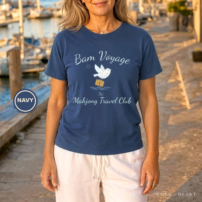Mahjong Cruise Shirt, Comfort Colors Mahj at Sea, Coastal Girls Trip Vacation Tee, Travel Group Gift for Mom, Wife, Grandma or Friend image 10